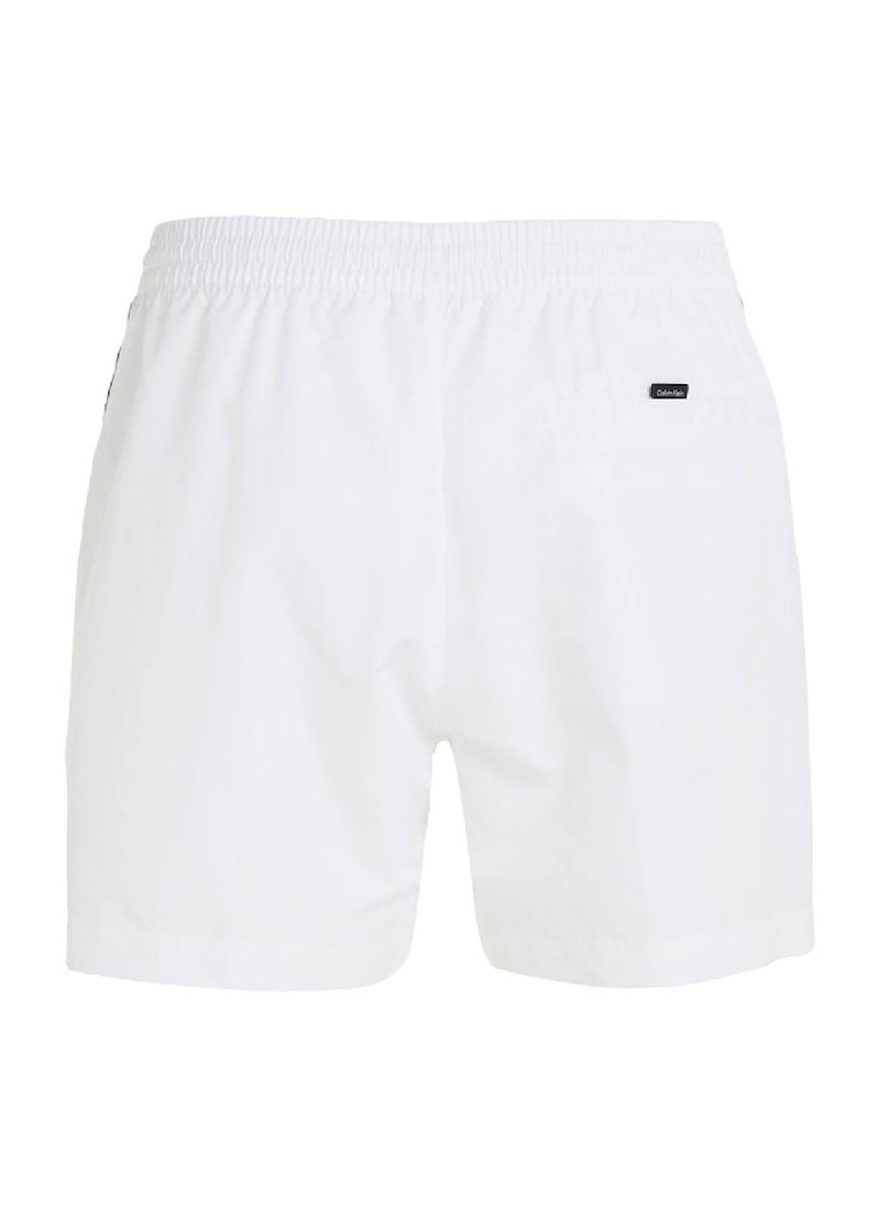 CALVIN KLEIN Calvin Klein Men's Swim Shorts - Medium Drawstring - Swimwear - Polyester , White  - Image 5