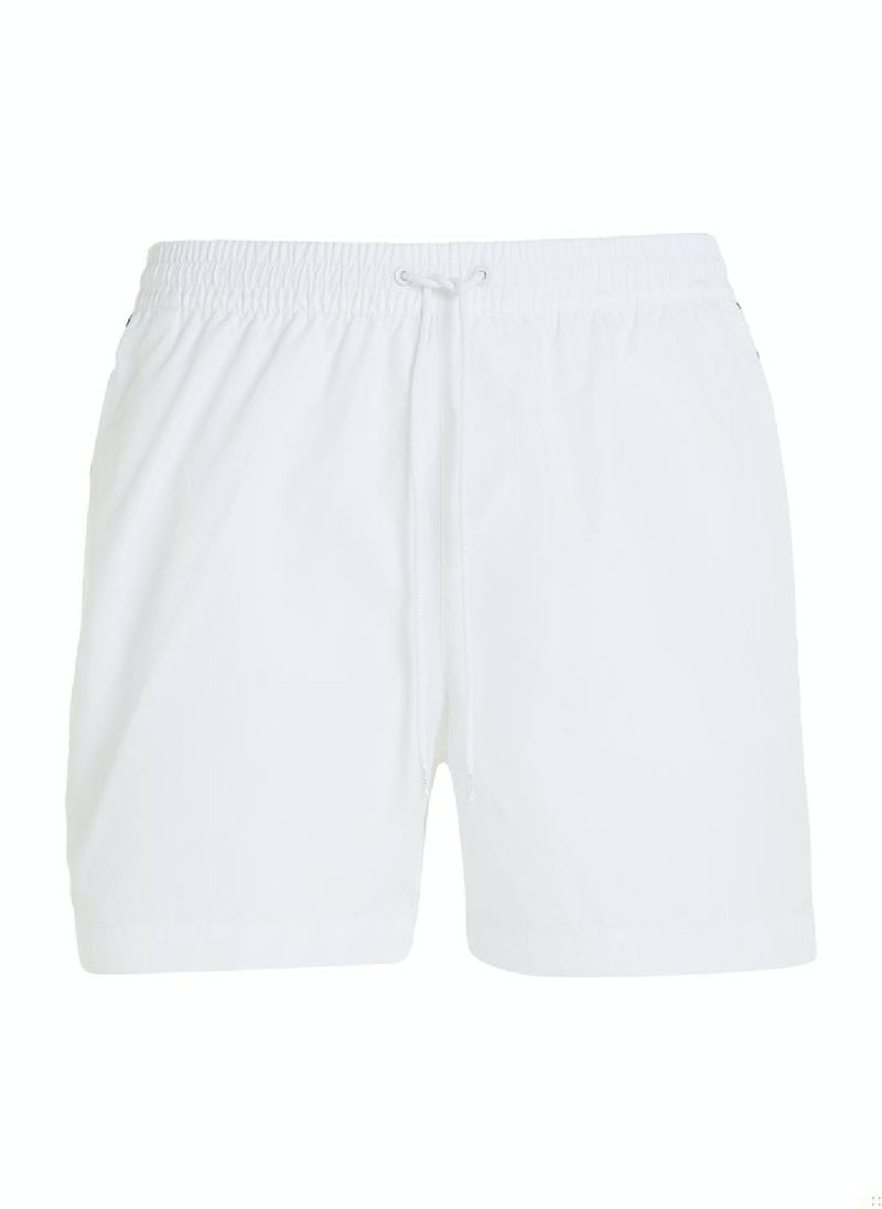 CALVIN KLEIN Calvin Klein Men's Swim Shorts - Medium Drawstring - Swimwear - Polyester , White  - Image 2
