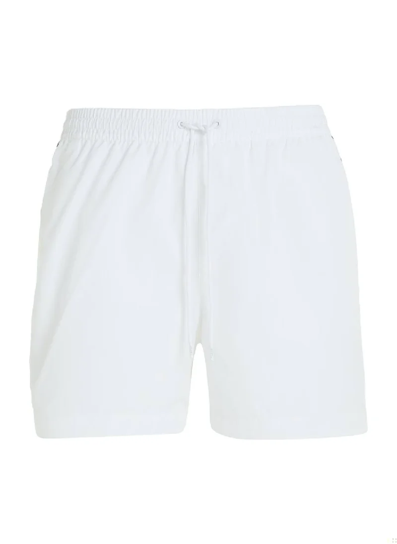 CALVIN KLEIN Calvin Klein Men's Swim Shorts - Medium Drawstring - Swimwear - Polyester , White