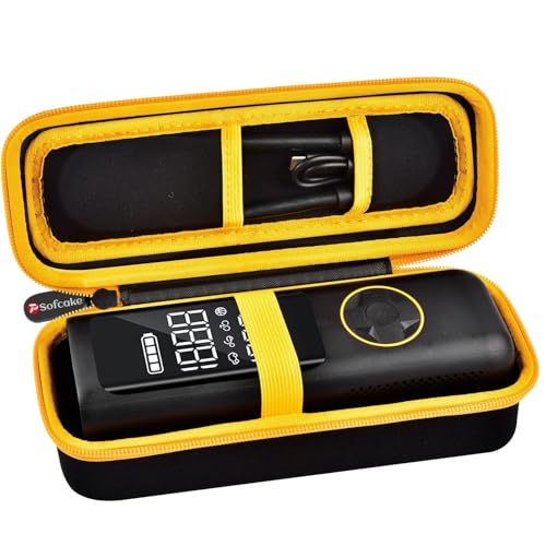 PSofcake Case Compatible with Fanttik X8 for APEX/APEX EV Tire Inflator Portable Air Compressor. Storage Holder for Hafuloky for modari for OlarHike for LOLSSA for Yeskuyan Air Pump (Box Only) - Yellow - Image 1