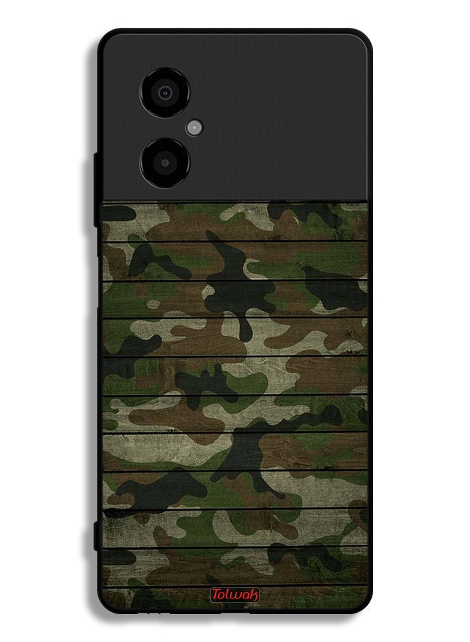 Tolwak Xiaomi Poco M4 5G Protective Case Cover Camouflage Wooden Pattern - Image 2