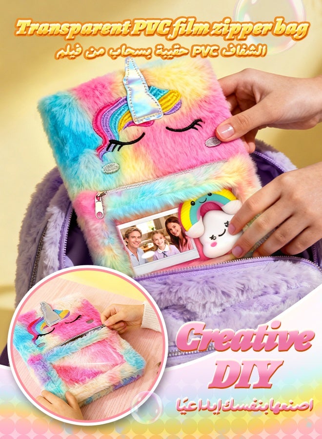 SOOO GOOD Unicorn Diaries Notebook for Girls,Cute Animals Plush Notebook with Mini Toys,Comfortable Soft Cover Writing Journal Stationery for Students Teens Kids Gifts 80 Pages - Image 4