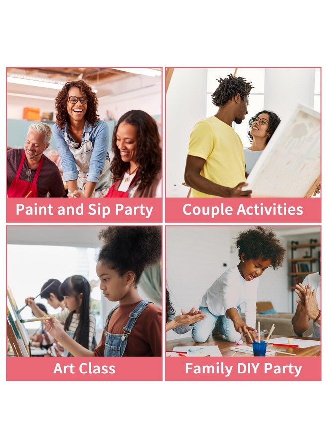 VOCHIC Sip and Paint Kit, Pre Drawn Canvas Couples Painting Party Kit, Paint Art Set with Outline Canvas for Adults Date Night Game Couple Sunset Heart, Valentine's Day, 2 Pack (12 x 16 Inches) - Image 5
