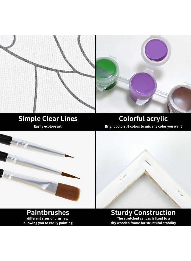VOCHIC Sip and Paint Kit, Pre Drawn Canvas Couples Painting Party Kit, Paint Art Set with Outline Canvas for Adults Date Night Game Couple Sunset Heart, Valentine's Day, 2 Pack (12 x 16 Inches) - Image 4
