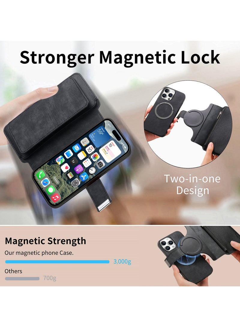 YANCI iPhone 16 Pro Max Case,Magnetic Magsafe case for iPhone 16 Pro Max, iPhone 16 Pro Max Wallet Case with Card Holder,iPhone 16 Pro Max Phone Cover,Leather Flip Folio Case for iPhone 16 Pro Max 6.9'' - Image 2