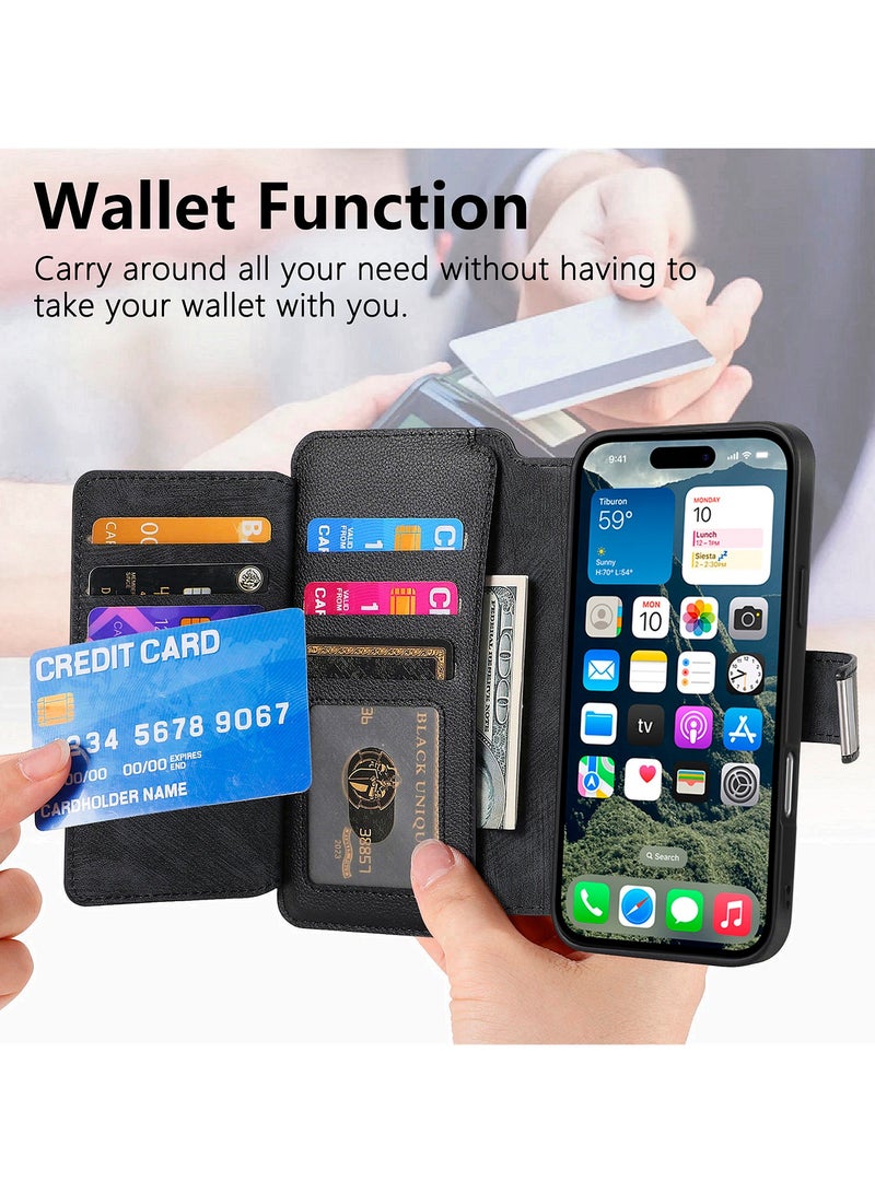 YANCI iPhone 16 Pro Max Case,Magnetic Magsafe case for iPhone 16 Pro Max, iPhone 16 Pro Max Wallet Case with Card Holder,iPhone 16 Pro Max Phone Cover,Leather Flip Folio Case for iPhone 16 Pro Max 6.9'' - Image 3
