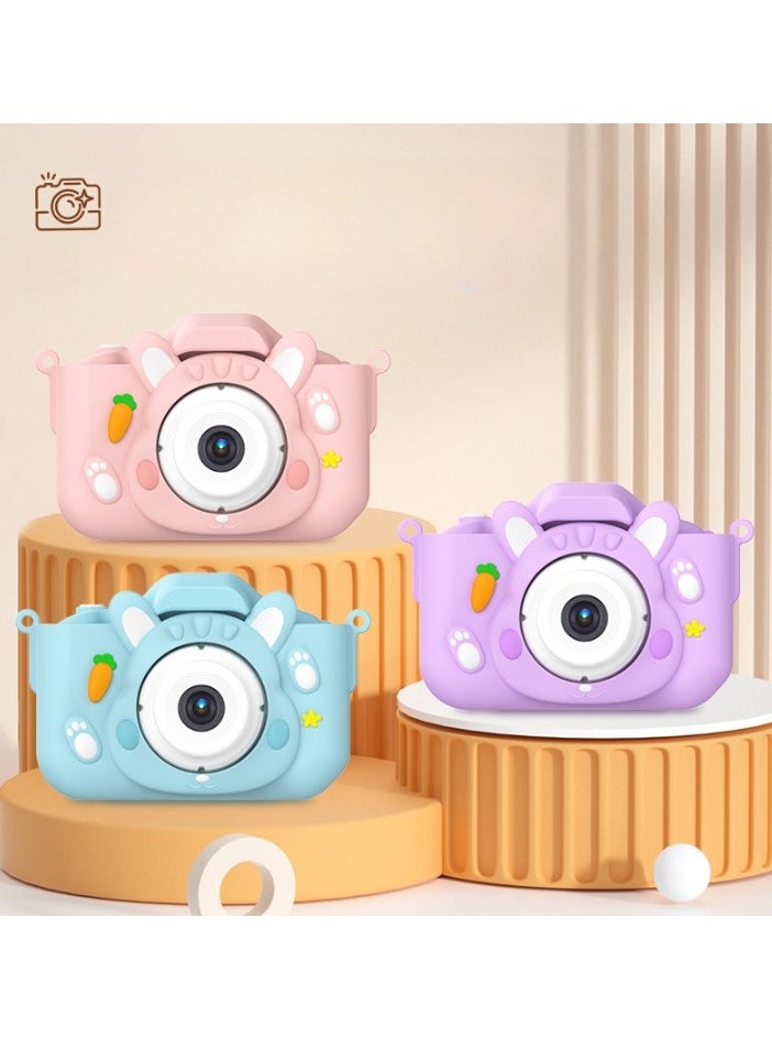 Children's Camera Toy, HD Shockproof Children Video Camera, Anti Fall Portable Camera Toy, Multiple Functions Digital Camera For Girls Boys,(Blue Mickey Mouse HD Dual Lens (No Memory Card))
