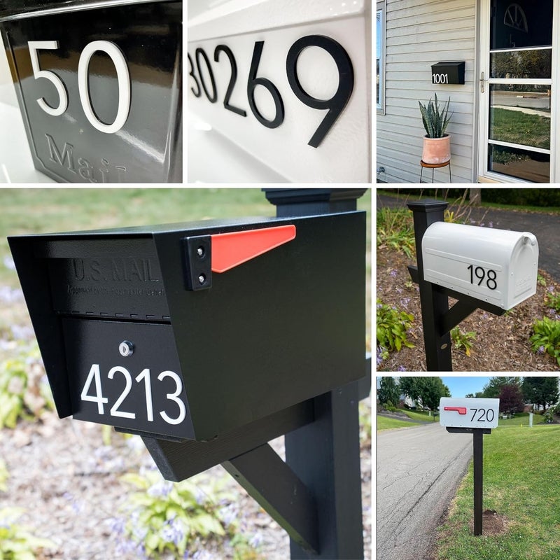 Discovered Designs – Premium Individual 3D Acrylic Mailbox Number – Self Stick – Long Lasting – Weatherproof – Made in USA (White) - Image 4