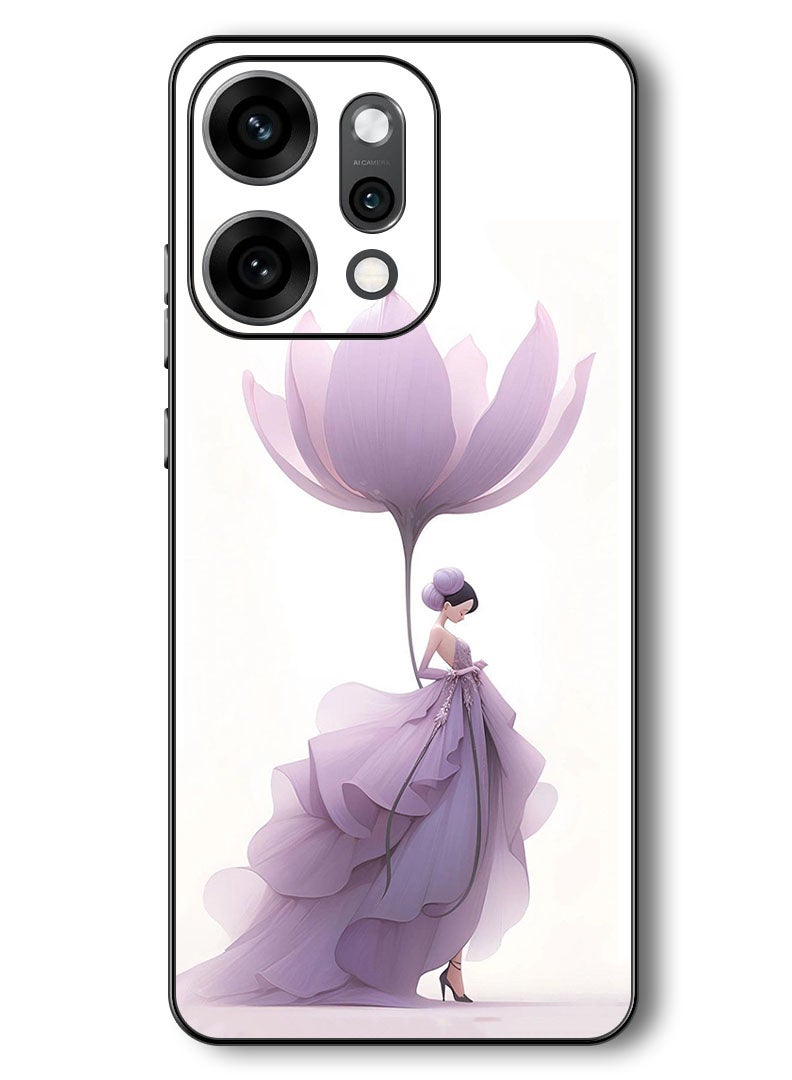 Theodor Case Compatible with Oppo Reno 14 Pro 6.83 Inch Protection Shockproof Bumper Cover Women Flower - Image 1