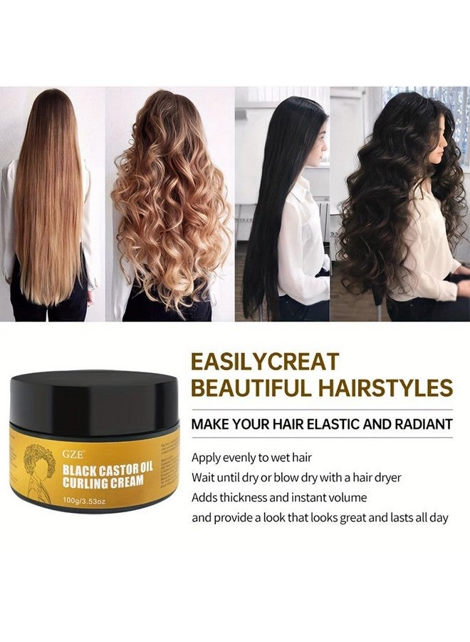 Vemofoper Black Castor Oil Curling Cream With Argan Oil Curl Enhancer Moisturizing & Frizz Control Leavein Conditioning Cream Hydrating Define & Smooth For Any Curl Type - Image 5