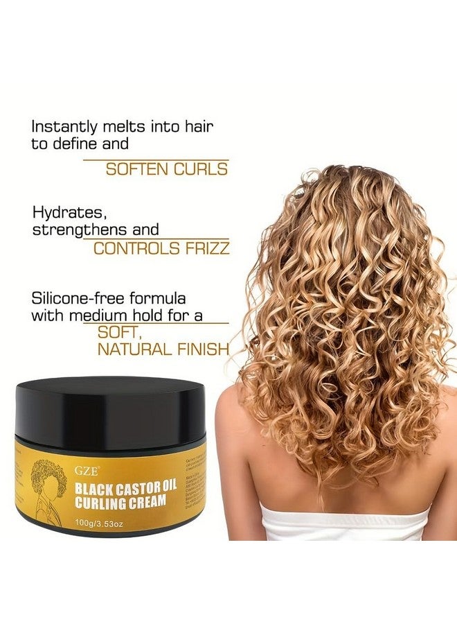 Vemofoper Black Castor Oil Curling Cream With Argan Oil Curl Enhancer Moisturizing & Frizz Control Leavein Conditioning Cream Hydrating Define & Smooth For Any Curl Type - Image 4