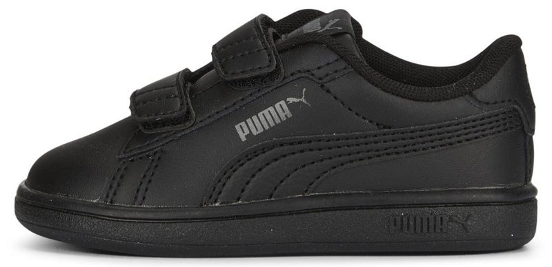 PUMA Smash 3.0 Baby Unisex Black Leather V Sneakers - Image 1
