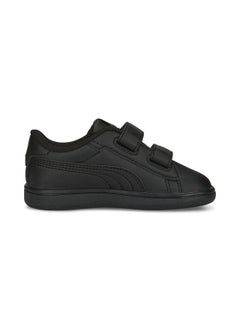 PUMA Smash 3.0 Baby Unisex Black Leather V Sneakers  - Image 5