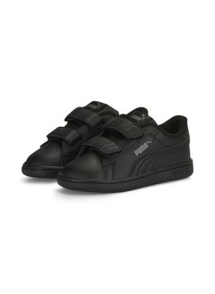 PUMA Smash 3.0 Baby Unisex Black Leather V Sneakers  - Image 2