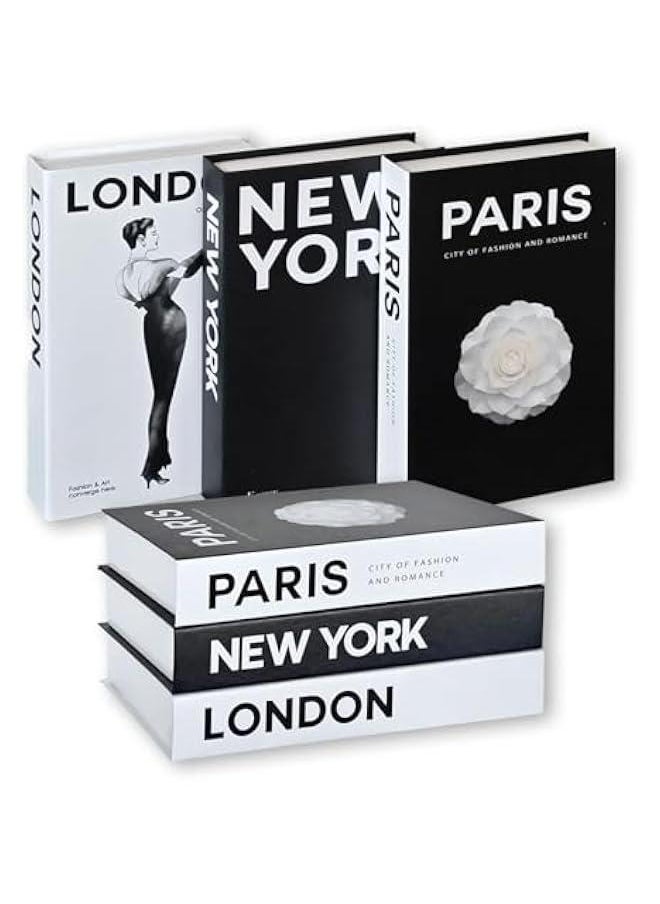 Generic Decorative Books for Home Decor,Set of 3 Stylish Fake Books of Room Books Decor Aesthetic,for Coffee Table Decor,Living Room, Table, Shelf Decor,Modern Hardcover Stacked Display Books  - Image 1