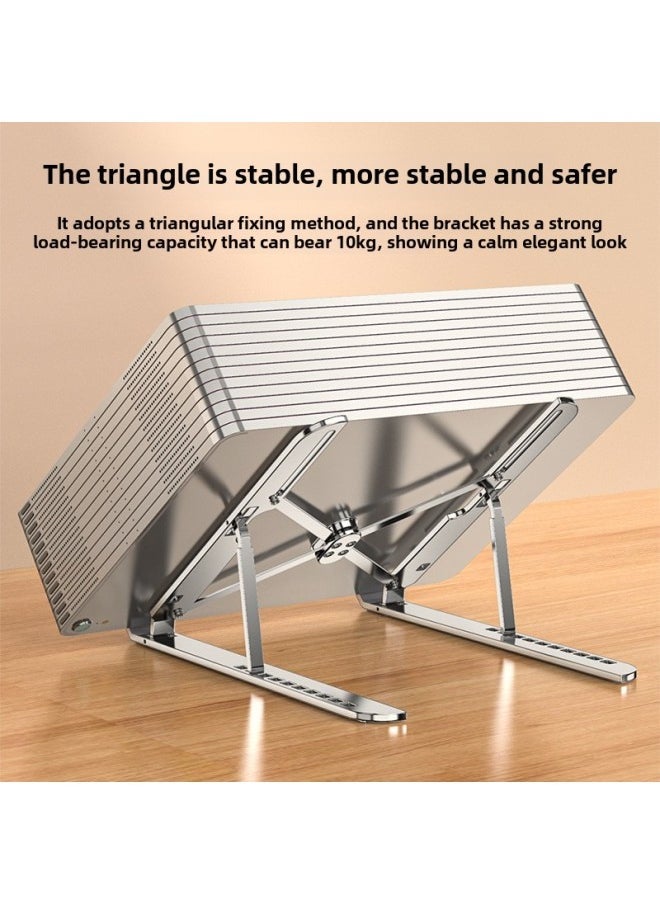 Laptop Stand Desktop Plus Elevated Foldable Portable Support Aluminum Alloy Flat Portable Office Special-Color:Business Silver  Comes With Storage Bag - Image 4