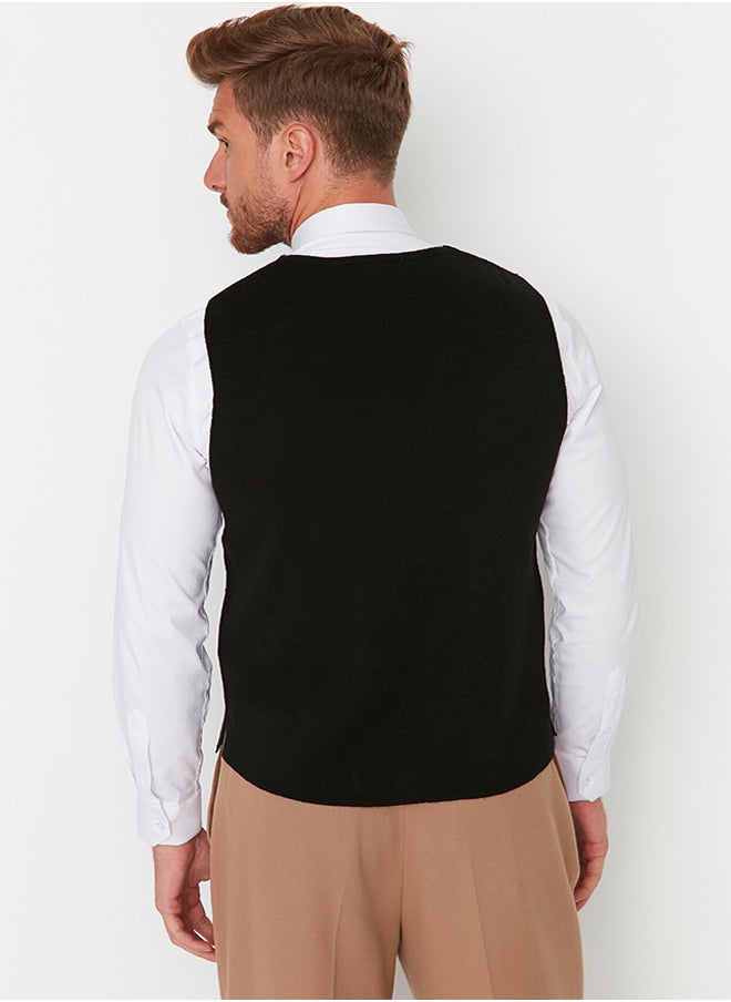 trendyol - Black Slim Fit Double Breasted Buttoned Vest TMNAW21YE0014 - Image 1