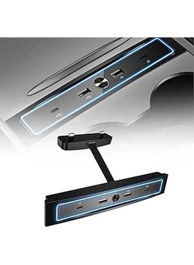 4 منفذ USB محور شاحن سيارة مركز نقل بيانات وحدة التحكم محول لـ Model Y 3 - Image 1