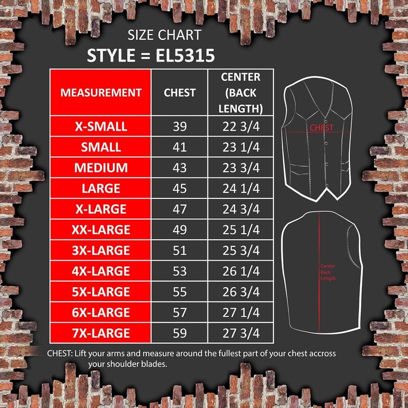Event Leather EL5315 Black Motorcycle Leather Vest for Men with Side Lace - 6X-Large - Image 3
