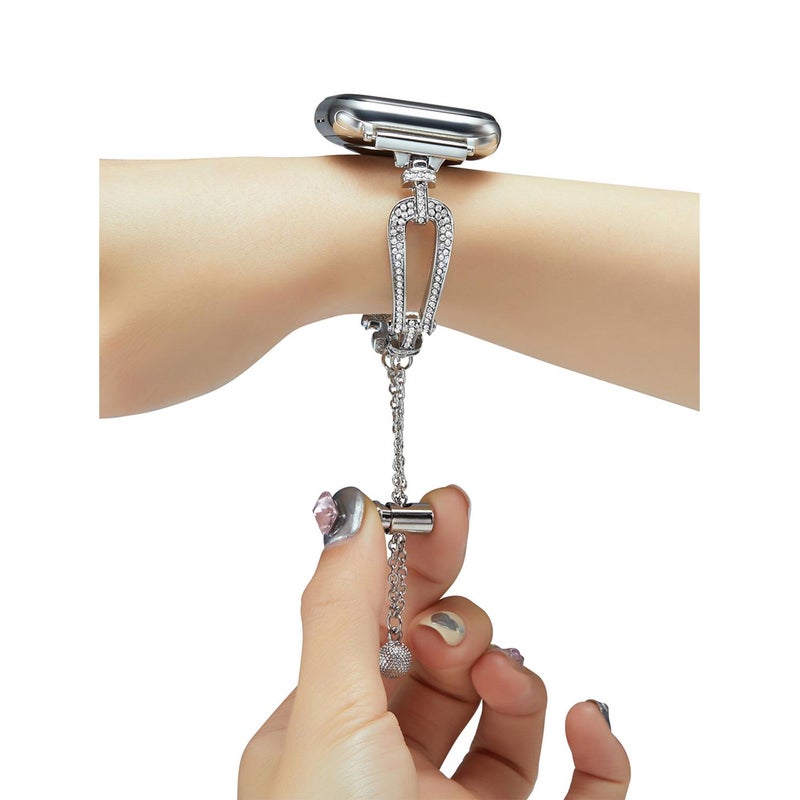 erorex For Apple Watch 46Mm / 49Mm / 45Mm / 44Mm U-Shaped Diamond Bracelet Zinc Alloy Watch Band(Silver) - Image 4