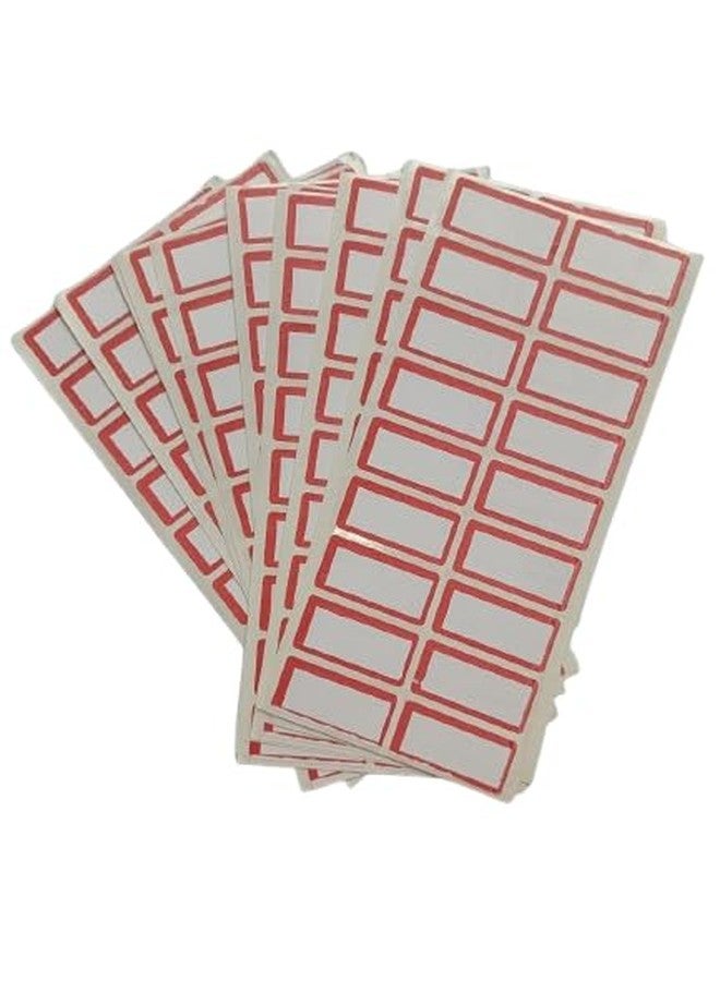 Sehgal Store Blank Stickers with Bold Red Border for General Use, Perfect for DIY Projects & Labels for - 45mmx20mm Pack of (100) - Image 1