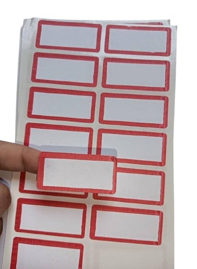 Sehgal Store Blank Stickers with Bold Red Border for General Use, Perfect for DIY Projects & Labels for - 45mmx20mm Pack of (100) - Image 5
