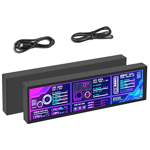 AISHICHEN 8.8 Inch PC Temperature Display, PC Sensor Panel Display, Computer Temp Monitor, IPS USB Mini Screen, AIDA64 CPU RAM DataTemperature Monitor for ARGB Computer Case Secondary Screen - Image 1