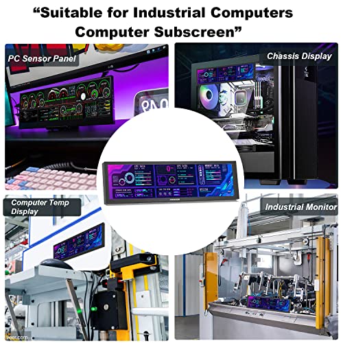 AISHICHEN 8.8 Inch PC Temperature Display, PC Sensor Panel Display, Computer Temp Monitor, IPS USB Mini Screen, AIDA64 CPU RAM DataTemperature Monitor for ARGB Computer Case Secondary Screen - Image 5