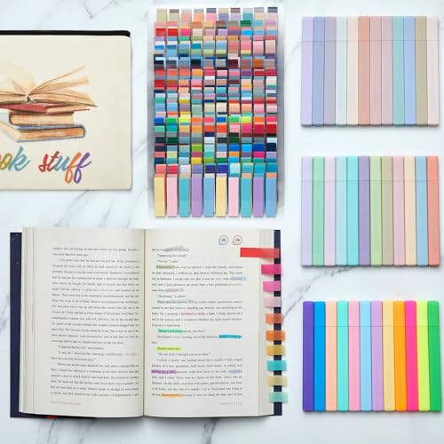Gilprop Book Annotation Kit with 8000 Pcs Transparent Sticky Tabs Sticky Notes 36 Aesthetic Highlighters Canvas Bag for Bible Study Book Lover Gift Office Annotating Christmas Supplies - Image 2
