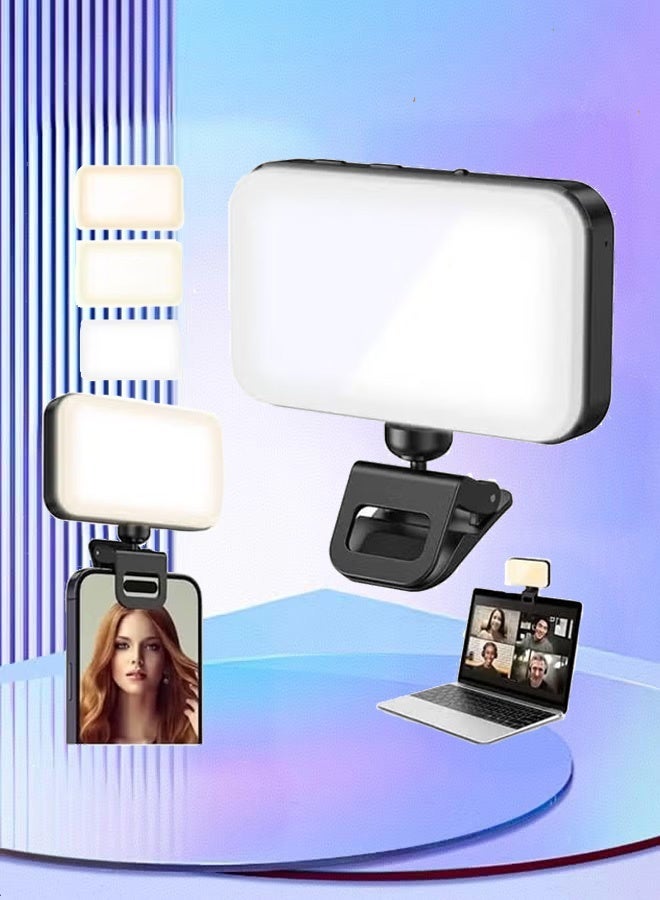 Bukela Photography Light Clip on Phone Laptop For Selfie Live Broadcasting Confrence Online Lesson Makeup TikTok Videos High Brightness 66 Beads Multiple Modes Black - Image 1