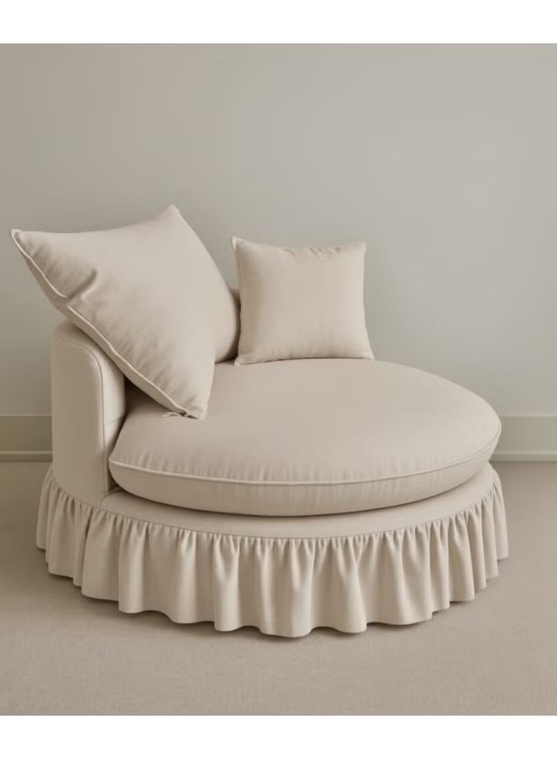 Darif Modern lounge chair, circular, made of Swedish wood - Image 1