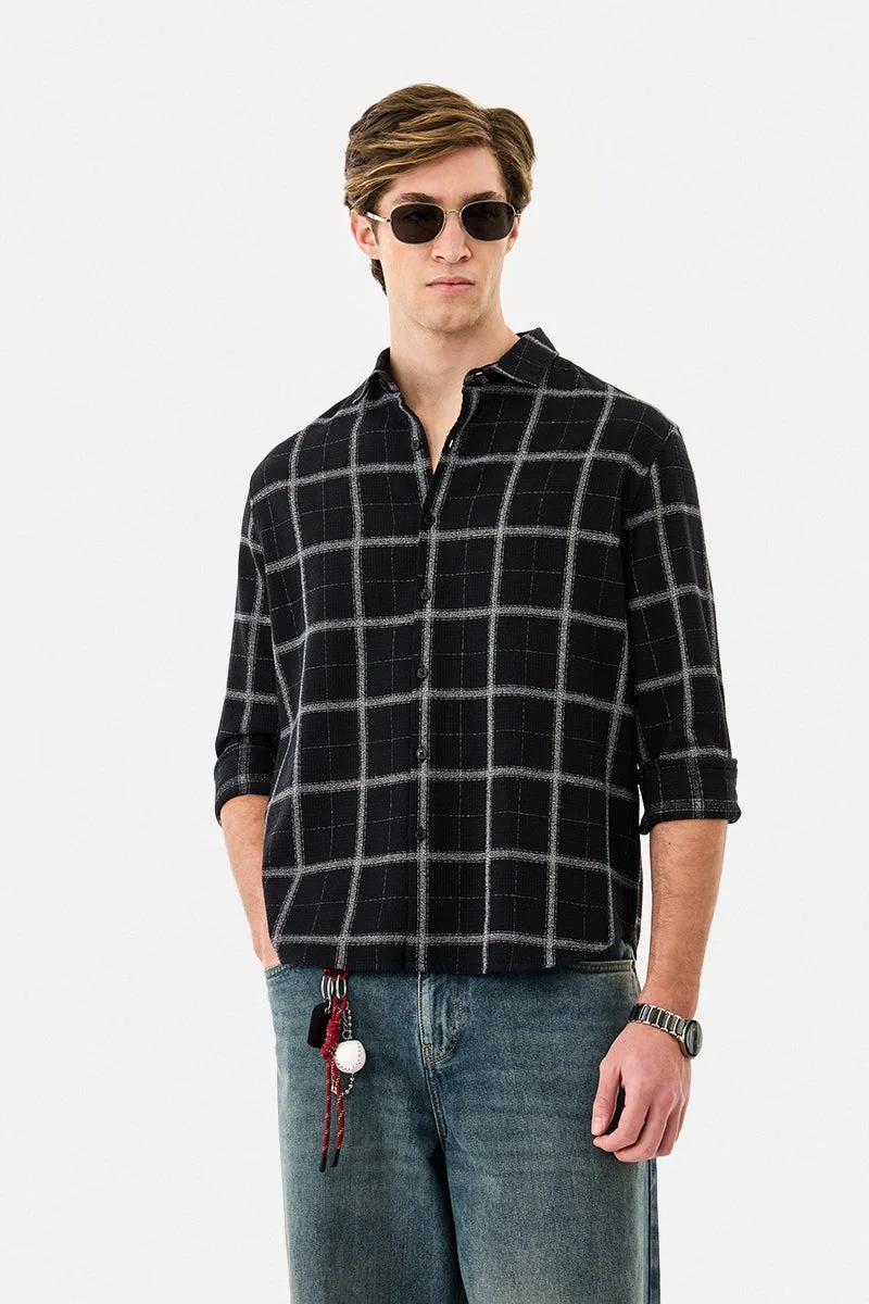 سنيتش قميص كاروهات بقصة عادية