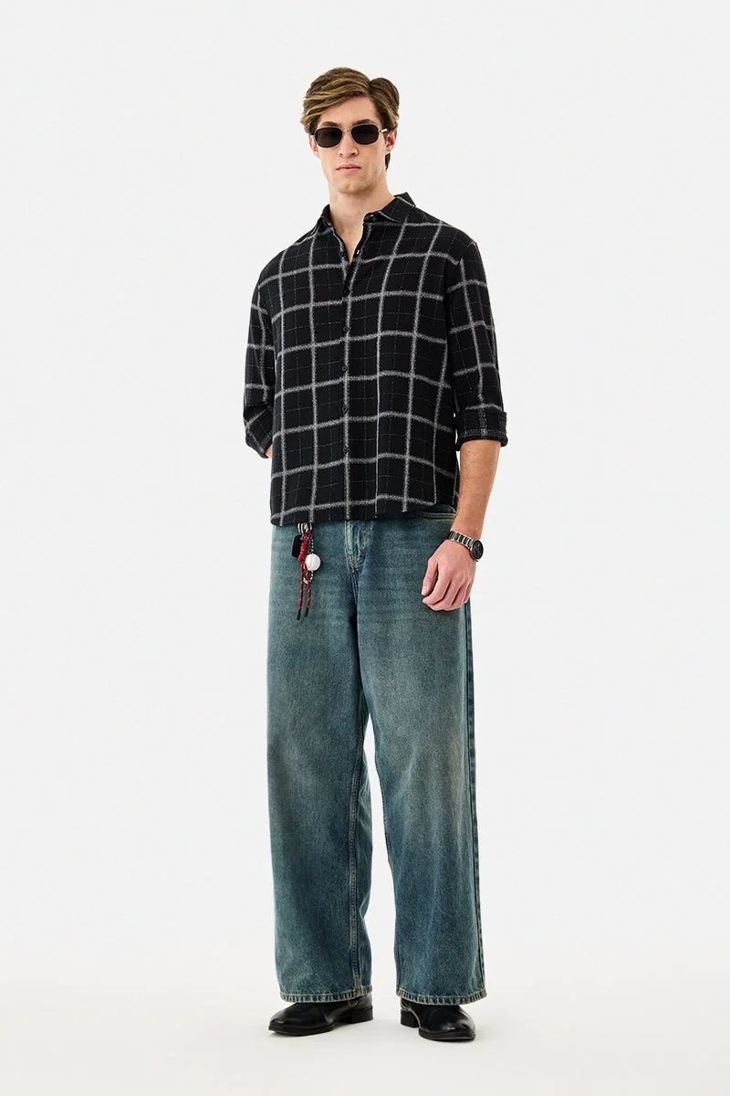 سنيتش قميص كاروهات بقصة عادية