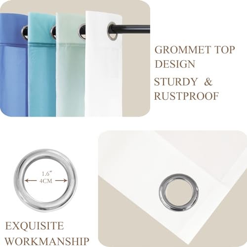 L.Z.E Blue Ombre Sheer Curtains 84 Inches Long for Living Room, Transparent Light Blue Curtains for Kids Bedroom Boys Girls Room, Lightweight Gradient Voile Window Drapes Grommet Top 2 Panels Set - Image 4
