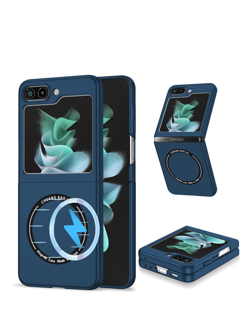 Excefore جراب لهاتف Samsung Galaxy Z Flip5، جراب هاتف رفيع ومضاد للصدمات وكامل الجسم لهاتف Samsung Z Flip 5، متوافق مع شاحن MagSafe اللاسلكي، لهاتف Samsung Galaxy Z Flip 5 5G CX (أزرق) - Image 1
