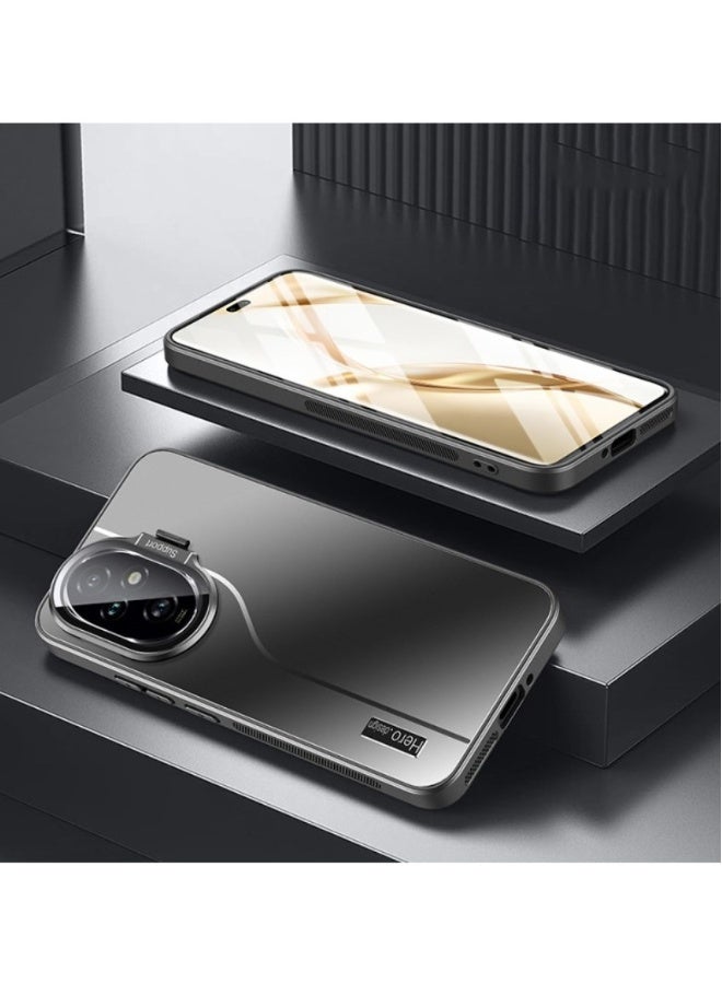 غطاء هاتف مناسب لهاتف Honor 200، غطاء شامل للعدسة مع حامل غير مرئي، مزود بإطار عدسة معدني وحامل مدمج. - Image 2