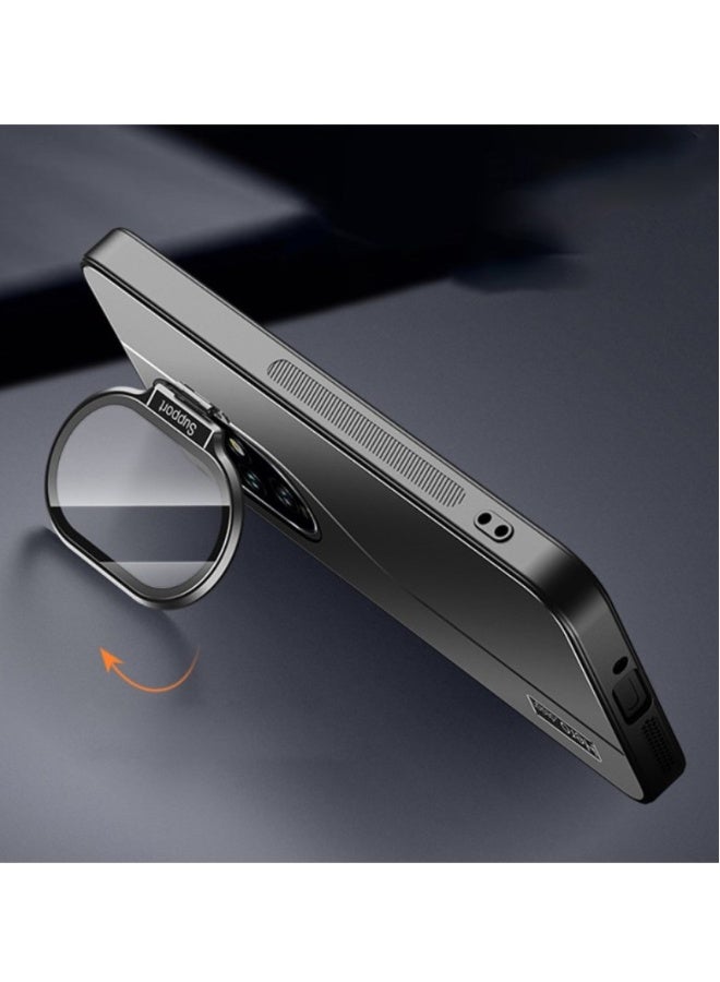 غطاء هاتف مناسب لهاتف Honor 200، غطاء شامل للعدسة مع حامل غير مرئي، مزود بإطار عدسة معدني وحامل مدمج. - Image 4