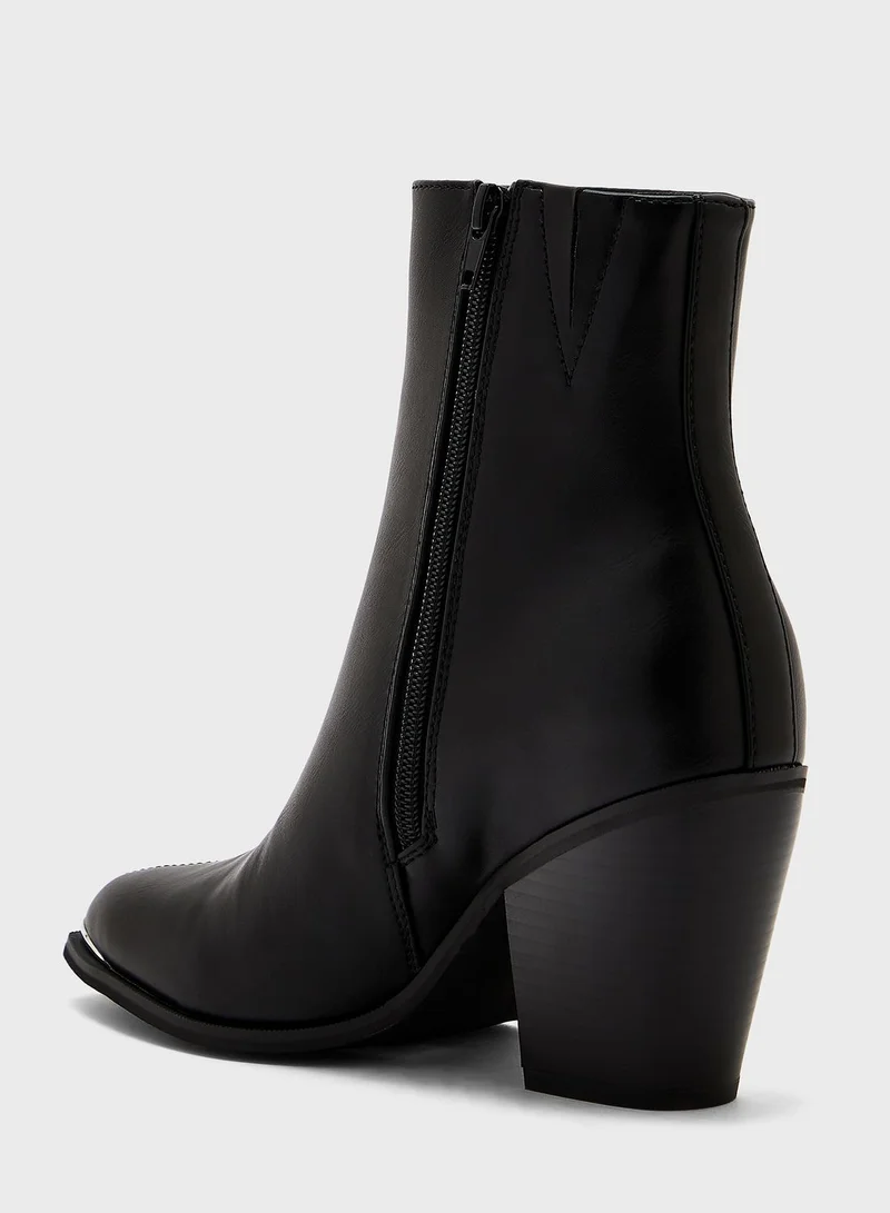 ONLY Block Heel Ankle Boots