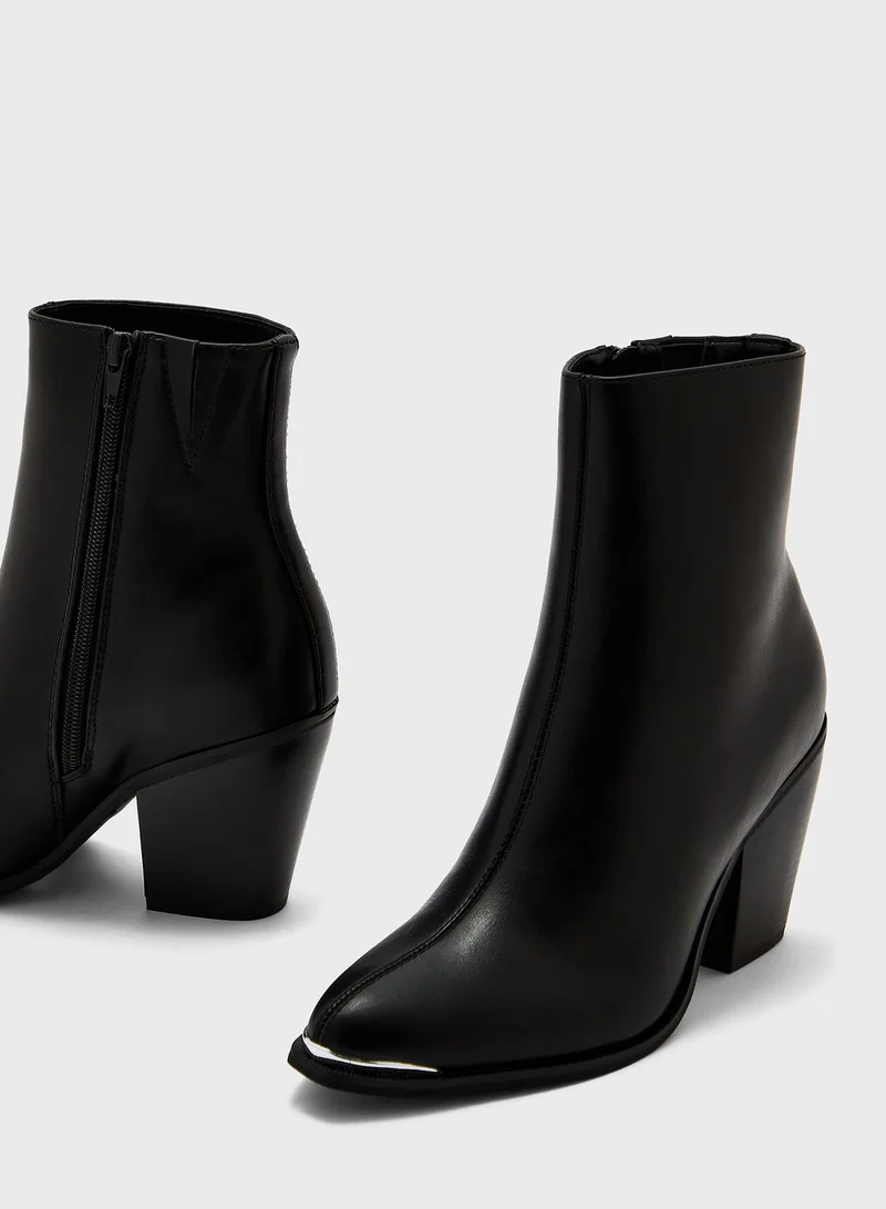 ONLY Block Heel Ankle Boots