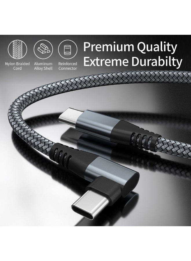 عيد الفصح . USB C إلى USB C كابل 60W 2Pack 6.6ft C إلى C كابل الشحن السريع نوع C شاحن الشحن السريع الزاوية اليمنى الجانبية شاحن الهاتف لآيفون 17 برو ماكس اكسسوارات M5 ماك بوك إير سامسونج S25 آي باد ، (2M ، 2PACK) - Image 5
