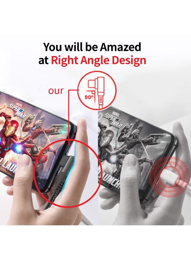 عيد الفصح . USB C إلى USB C كابل 60W 2Pack 6.6ft C إلى C كابل الشحن السريع نوع C شاحن الشحن السريع الزاوية اليمنى الجانبية شاحن الهاتف لآيفون 17 برو ماكس اكسسوارات M5 ماك بوك إير سامسونج S25 آي باد ، (2M ، 2PACK) - Image 2