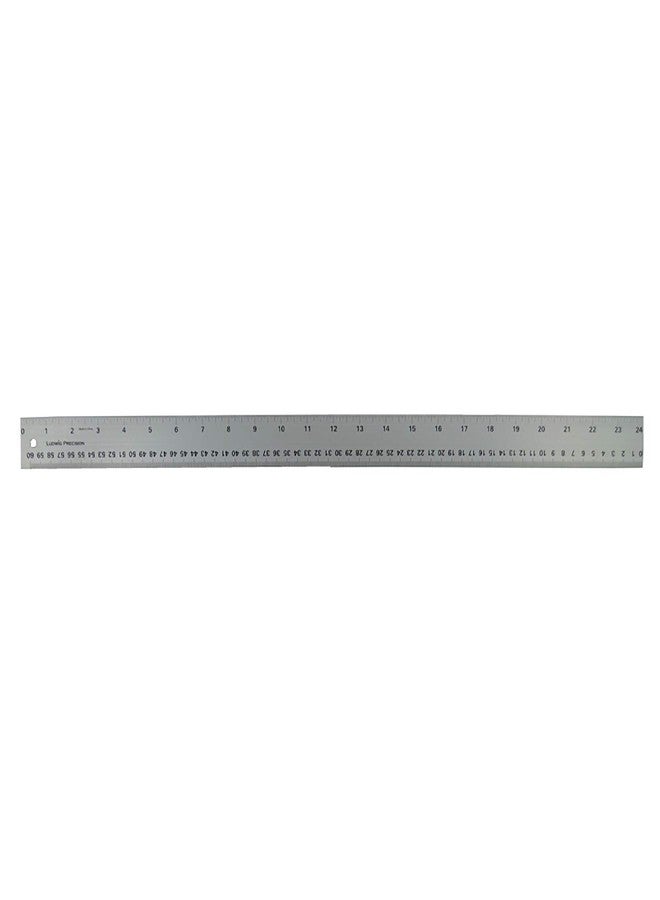 Ludwig Precision Non-Slip Backed Aluminum Straight Edge Ruler, 24-INCH, Silver - Image 1
