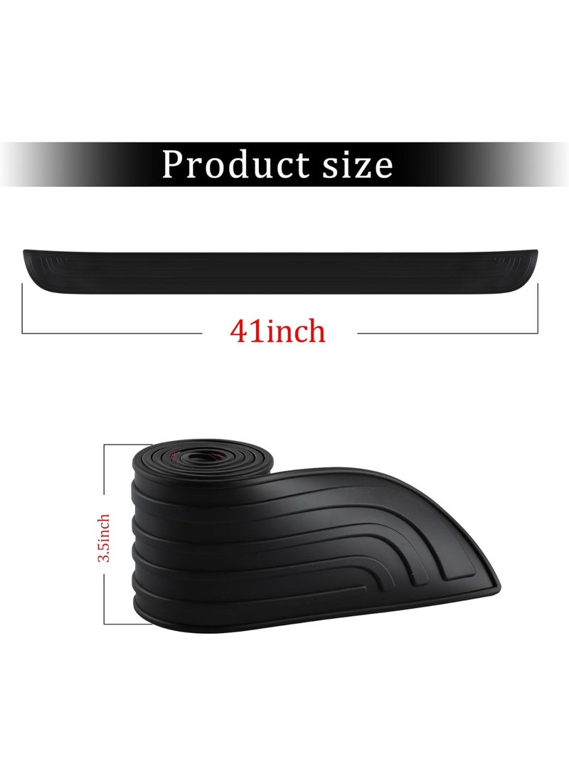 Car Rear Bumper Protector, 41inch x3.5inch Car/SUV Universal Rubber Anti-Scratch Trunk Exterior Accessories（Black） - Image 2
