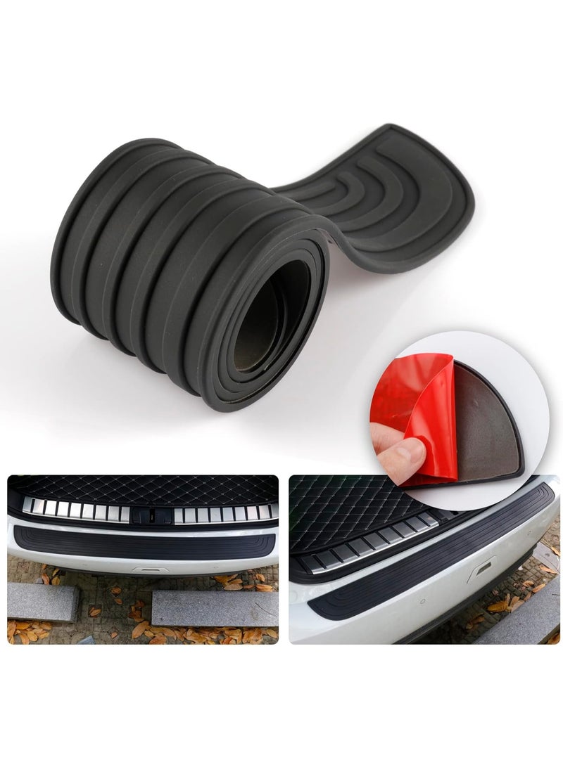 Car Rear Bumper Protector, 41inch x3.5inch Car/SUV Universal Rubber Anti-Scratch Trunk Exterior Accessories（Black） - Image 1