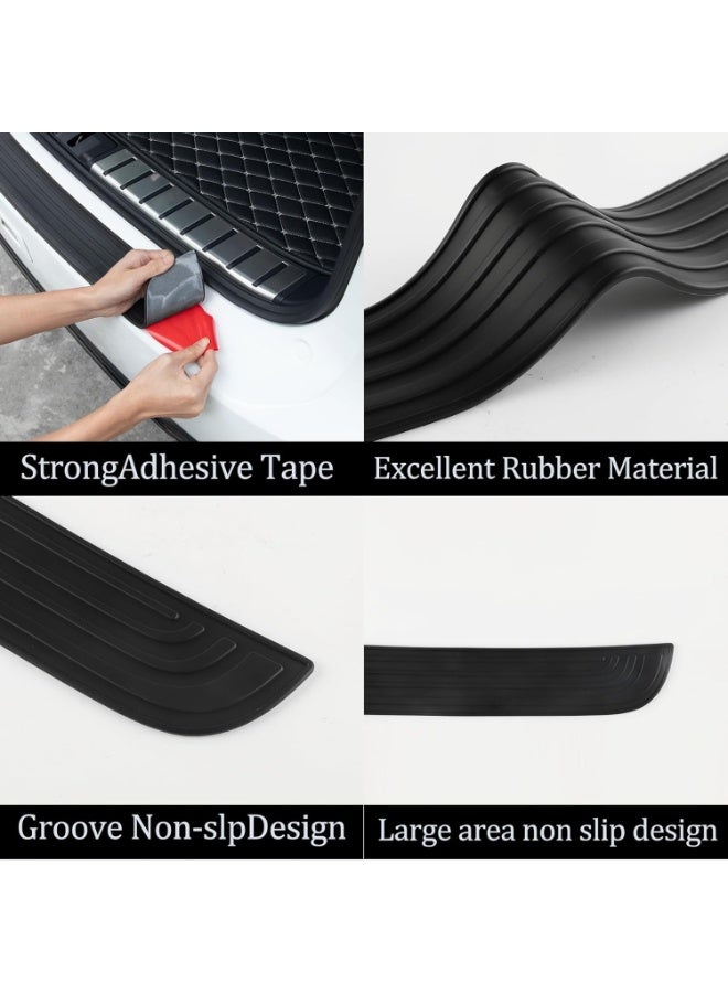 Car Rear Bumper Protector, 41inch x3.5inch Car/SUV Universal Rubber Anti-Scratch Trunk Exterior Accessories（Black） - Image 3