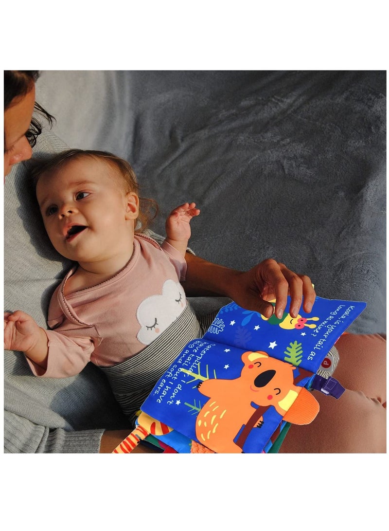 NIBEMINENT Baby Cloth Book Soft Toys Books Touch and Feel Crinkle for Babies Infants Toddler Early Development Interactive Fabric Boys Girls Jungle Tails - Image 3