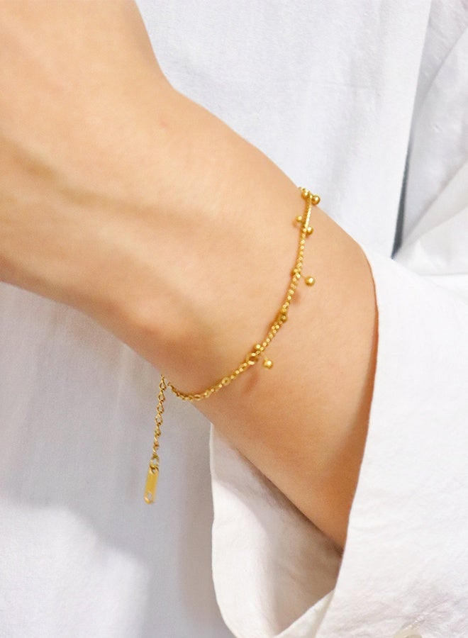 Luxury 18K Gold Plated Bracelet for Women - Stainless Steel Chain, Adjustable Toggle Clasp, Valentine's Day & Ramadan Gift for Wife/Girlfriend/Daughter (Hypoallergenic, Tarnish Resistant) - Image 5