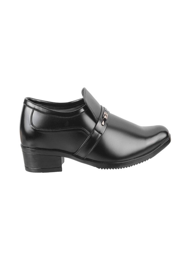 Mochi Men's Black Leather Glossy Slip-on Metal Detail Stylish Moccasin UK/9 EU/43 (19-6388) - Image 2