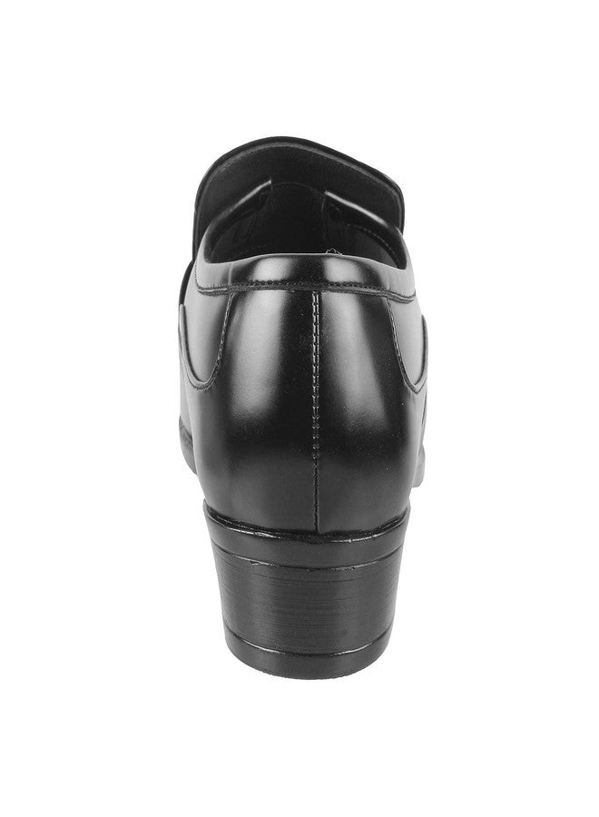 Mochi Men's Black Leather Glossy Slip-on Metal Detail Stylish Moccasin UK/9 EU/43 (19-6388) - Image 3