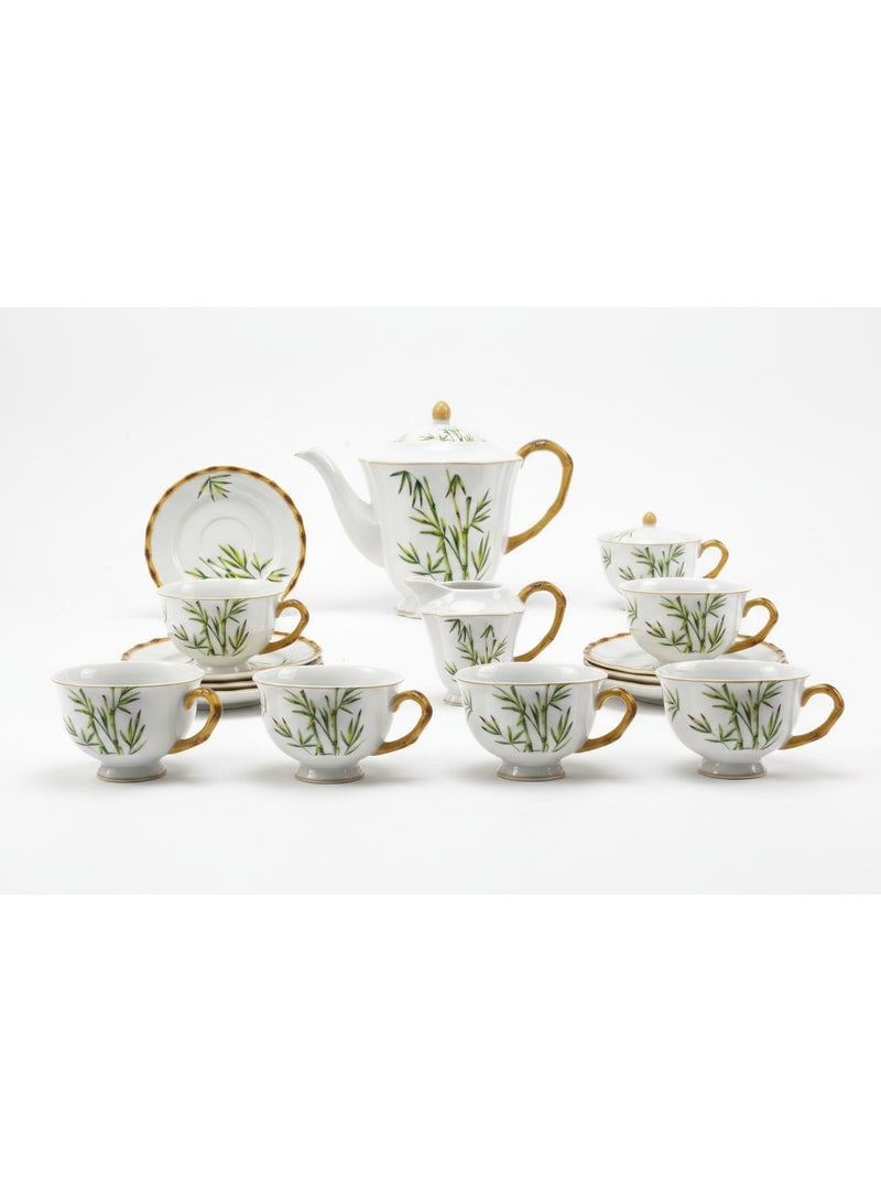 AKDC Angela Ceramic 15 piece Tea & Coffee Set | Teapot, Cups & Saucers - Image 2